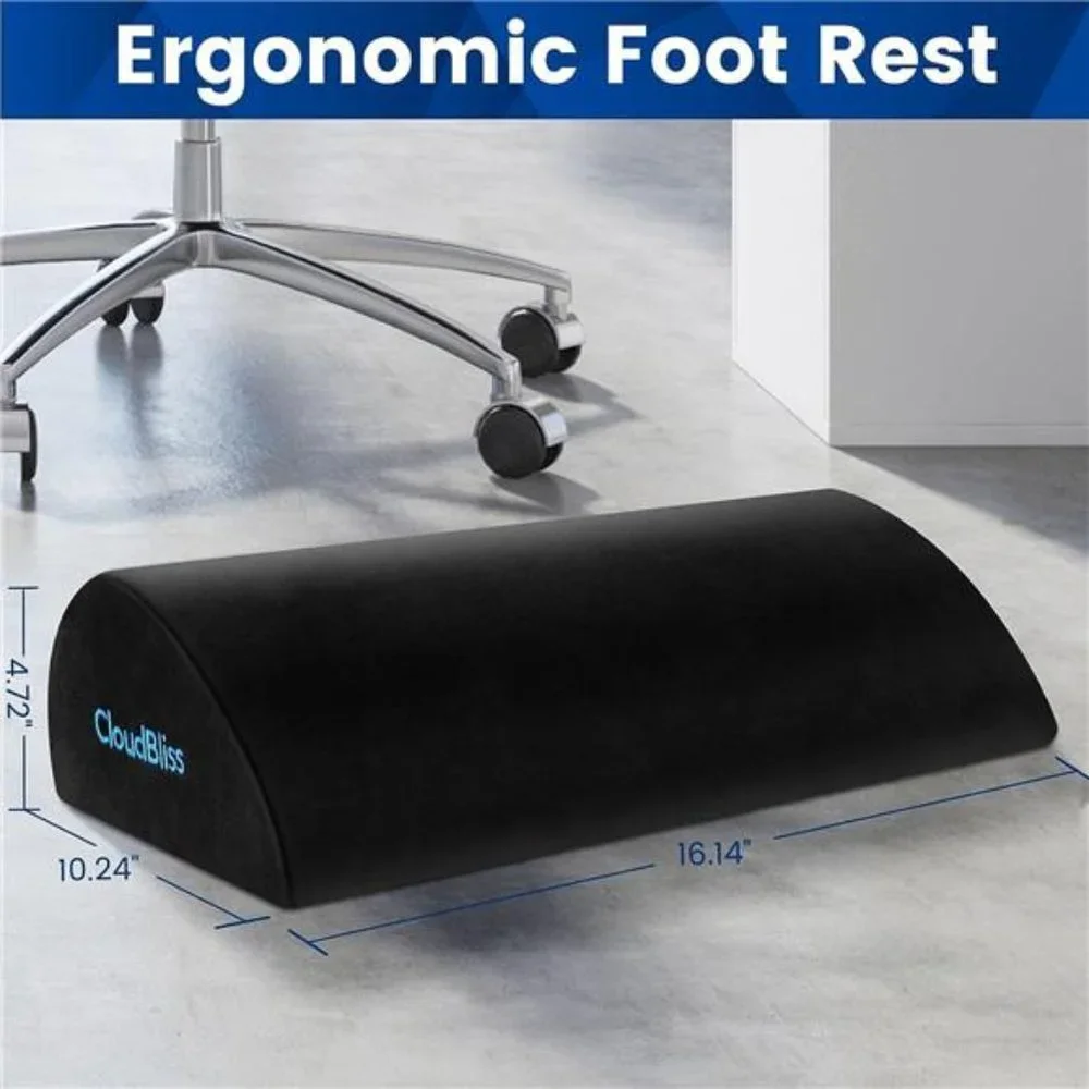 Foot Rest Pillow for Work, Office or Travel Memory Foam and Removable Cover
